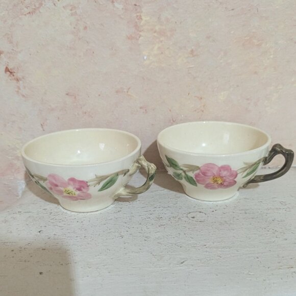 Franciscan Desert Rose Floral Coffee/Tea Cups Set Of 2 Vintage Earthenware Made - Picture 2 of 7